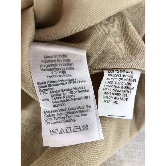 Madewell The Perfect Shirt Long Sleeve Slim Fit Softdrape Twill Light Sand NWT S - Picture 7 of 9